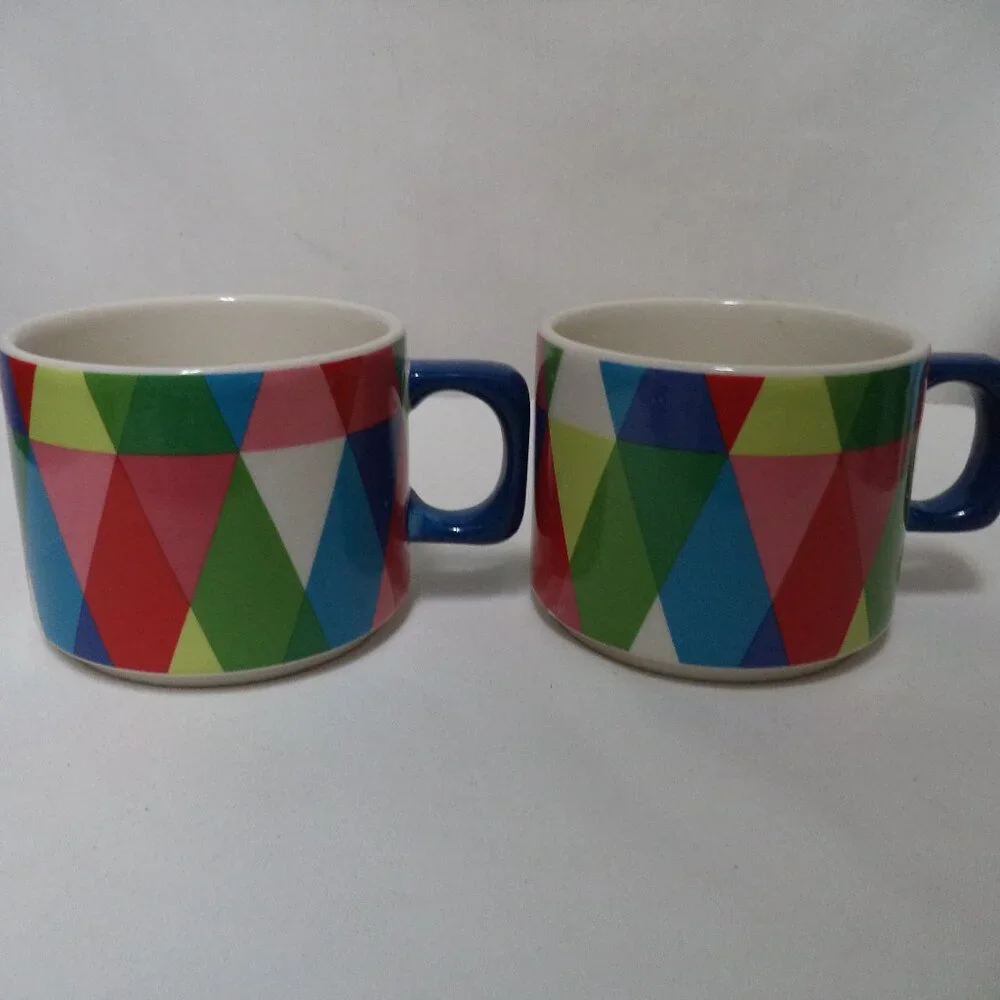 Target Mod Triangle Mug Cup Set 2 ceramic dish micro safe geometric pair